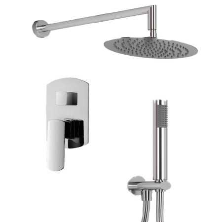 OGOMONDO Kit Doccia Oval 1 Completo di Soffione Doccetta e Miscelatore con Deviatore 005