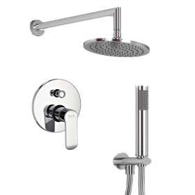 OGOMONDO Kit Doccia Oval 2 Completo di Soffione Doccetta e Miscelatore con Deviatore Slim