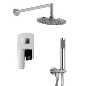 OGOMONDO Kit Doccia Oval 2 Completo di Soffione Doccetta e Miscelatore con Deviatore 005