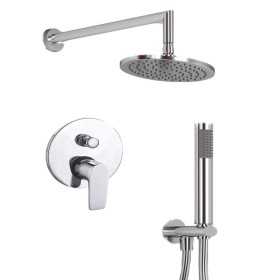 OGOMONDO Kit Doccia Oval 2 Completo di Soffione Doccetta e Miscelatore con Deviatore Italia