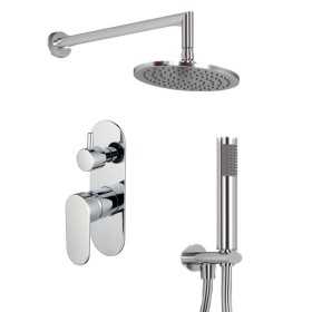 OGOMONDO Kit Doccia Oval 2 Completo di Soffione Doccetta e Miscelatore con Deviatore 007