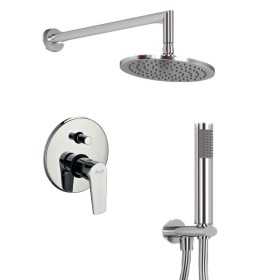 OGOMONDO Kit Doccia Oval 2 Completo di Soffione Doccetta e Miscelatore con Deviatore Red