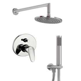 OGOMONDO Kit Doccia Oval 2 Completo di Soffione Doccetta e Miscelatore con Deviatore Delfino