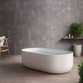 Vasca Da Bagno Free Standing Martha Artificial Stone Bianco Opaco Matt