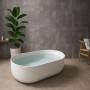 Vasca Da Bagno Free Standing Martha Artificial Stone Bianco Opaco Matt