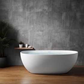 Vasca Da Bagno Free Standing Silja Artificial Stone Bianco Opaco Matt