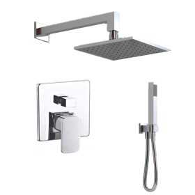 OGOMONDO Kit Doccia Square 3 Completo di Soffione Doccetta e Miscelatore con Deviatore Francia