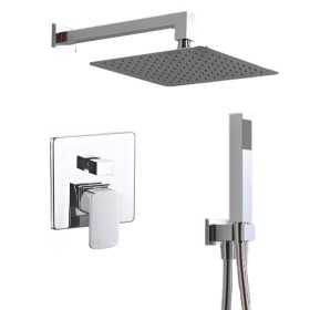 Kit Doccia Square 4 Completo di Soffione Doccetta e Miscelatore con Deviatore Francia