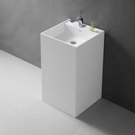 Lavabo Monoforo Free Standing Magnus Plus Artificial Stone Bianco Opaco Matt
