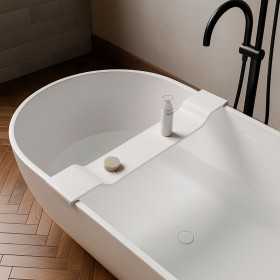 Sopravasca da Bagno Stand in Artificial Stone Bianco Opaco Matt Ogomondo