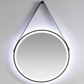 Ogomondo Specchio da Bagno Jonas Led in Artificial Stone Nero Ø 50x4 cm