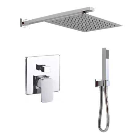 OGOMONDO Kit Doccia Rettangular 2 Completo di Soffione Doccetta e Miscelatore con Deviatore Francia