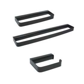Ogomondo Set 3 Pezzi Accessori da bagno Serie 25 in Acciaio Nero