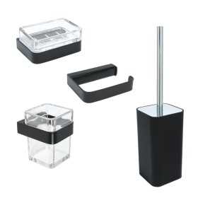 Ogomondo Set 4 Pezzi Accessori da bagno Serie 25 in Acciaio Nero