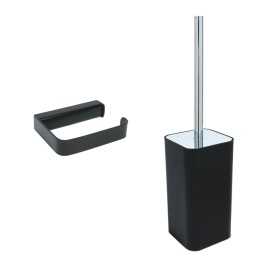 Ogomondo Set 2 Pezzi Accessori da bagno Serie 25 in Acciaio Nero