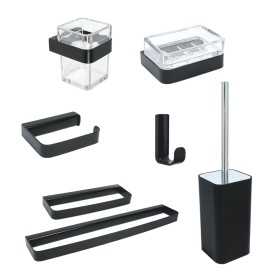 Ogomondo Set 7 Pezzi Accessori da bagno Serie 25 in Acciaio Nero