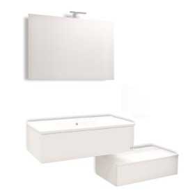 Mobile da bagno sospeso Wonder Bianco con lavabo specchio MADE IN ITALY