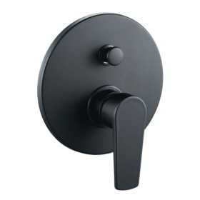 Miscelatore Doccia Parete Africa Incasso con Deviatore Ottone Colore Nero Opaco