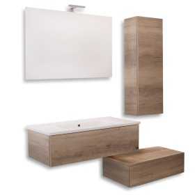 Mobile da bagno sospeso Wonder Corda con lavabo specchio e Pensile