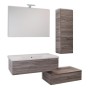 Mobile da bagno sospeso Wonder Cenere con lavabo specchio e Pensile Mobile da bagno sospeso Wonder Cenere con lavabo specchio e Pensile