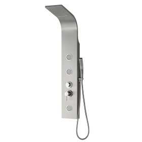 Colonna Doccia Step Acciaio Inox 3 Getti Idro Lombari e Cascata H120xL20