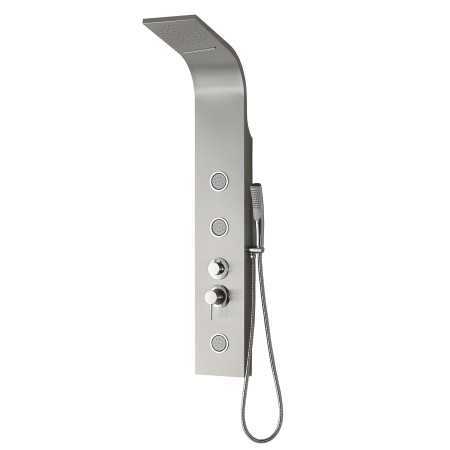 Colonna Doccia Step Acciaio Inox 3 Getti Idro Lombari e Cascata H120xL20