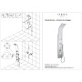 Colonna Doccia Joy Acciaio Inox 3 Getti Idro e Cascata Arredamento H150xL20xP44
