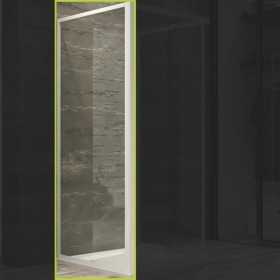 Lato Fisso per Box Doccia Corner Bianco Cristallo Temprato Trasparente e Serigrafato