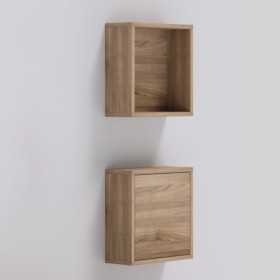 Ogomondo Pensile a giorno in laminato e pensile con anta Bagno NOCE TRANCHE