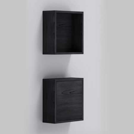 Ogomondo Pensile a giorno in laminato e pensile con anta Bagno OLMO SCURO