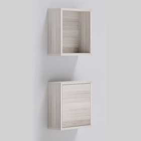 Ogomondo Pensile a giorno in laminato e pensile con anta Bagno LARICE BIANCO