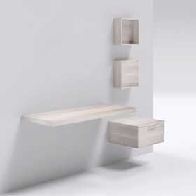 Mensolone in laminato sospeso per lavabi cassettiera pensili Bianco Larice