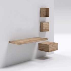 Mensolone in laminato sospeso per lavabi cassettiera pensili Noce Tranche