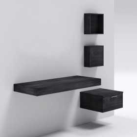 Mensolone in laminato sospeso per lavabi cassettiera pensili Olmo Scuro