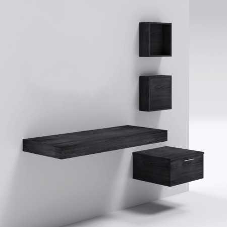 Mensolone in laminato sospeso per lavabi cassettiera pensili Olmo Scuro