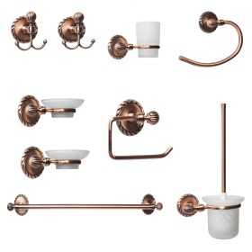 Ogomondo Set 9 Pezzi Accessori da Bagno OLD Ottone Ramato