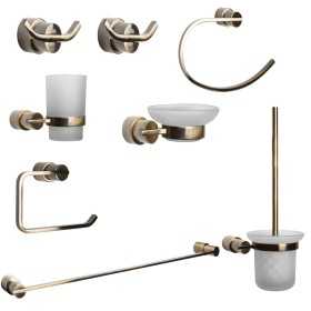 Ogomondo Set 8 Pezzi Accessori da Bagno GIOVE Ottone Bronzato