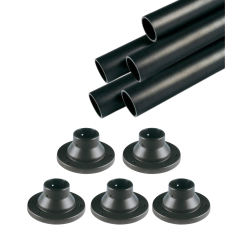 Palo Resina Base Termoplastica Pezzi 5 Fissaggio a Terra mm 60 Altezza Metri 1