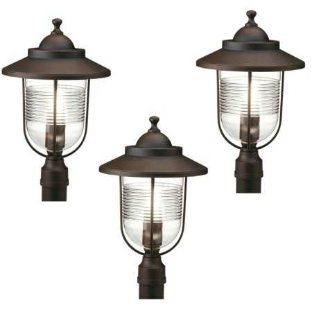 Testa Palo per Lampione da Giardino Modello Porto Color Ruggine Pezzi 3