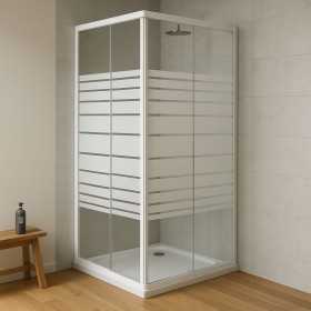 Box doccia Corner Due Ante Cristallo Serigrafato Temperato