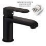 Coppia di Miscelatore Rubinetto Bidet e Miscelatore Lavabo Linea Puma Nero Opaco