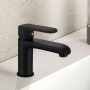 Coppia di Miscelatore Rubinetto Bidet e Miscelatore Lavabo Linea Puma Nero Opaco