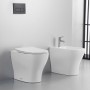 Coppia Sanitari Fun a pavimento vaso e bidet sedile frizionato