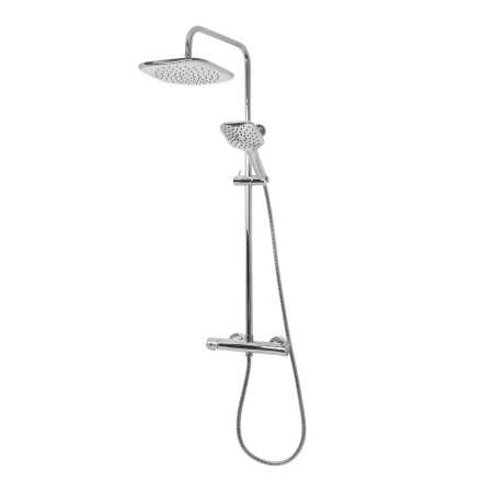 Colonna Doccia Attrezzata Slot Mix Quadra Ottone Cromato 2 Funzioni