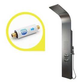 Colonna Doccia Jungle 4 Funzioni Acciaio Spazzolato Anticalcare Getto A Cascata