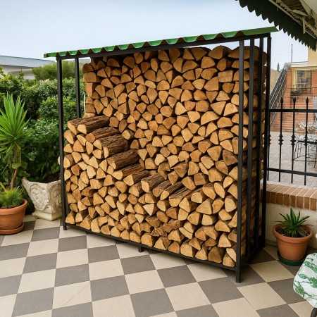 Legnaia Tettoia in Acciaio Verniciato Antracite Eco 180x70xh200 Cm