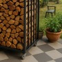 Legnaia Portalegna su Ruote in Acciaio Antracite Eco 80x80xh190 Cm