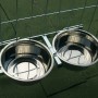 Porta Ciotole per Box Cani Regolabile in Acciaio Inox Diametro Ciotole 24 cm