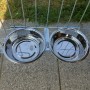 Porta Ciotole per Box Cani Regolabile in Acciaio Inox Diametro Ciotole 24 cm
