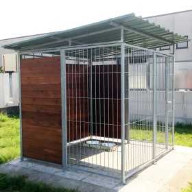 Box per Cani da Esterno Coperto e Retro in Legno Zincatura Elettrolitica da 200x300xh180 Cm